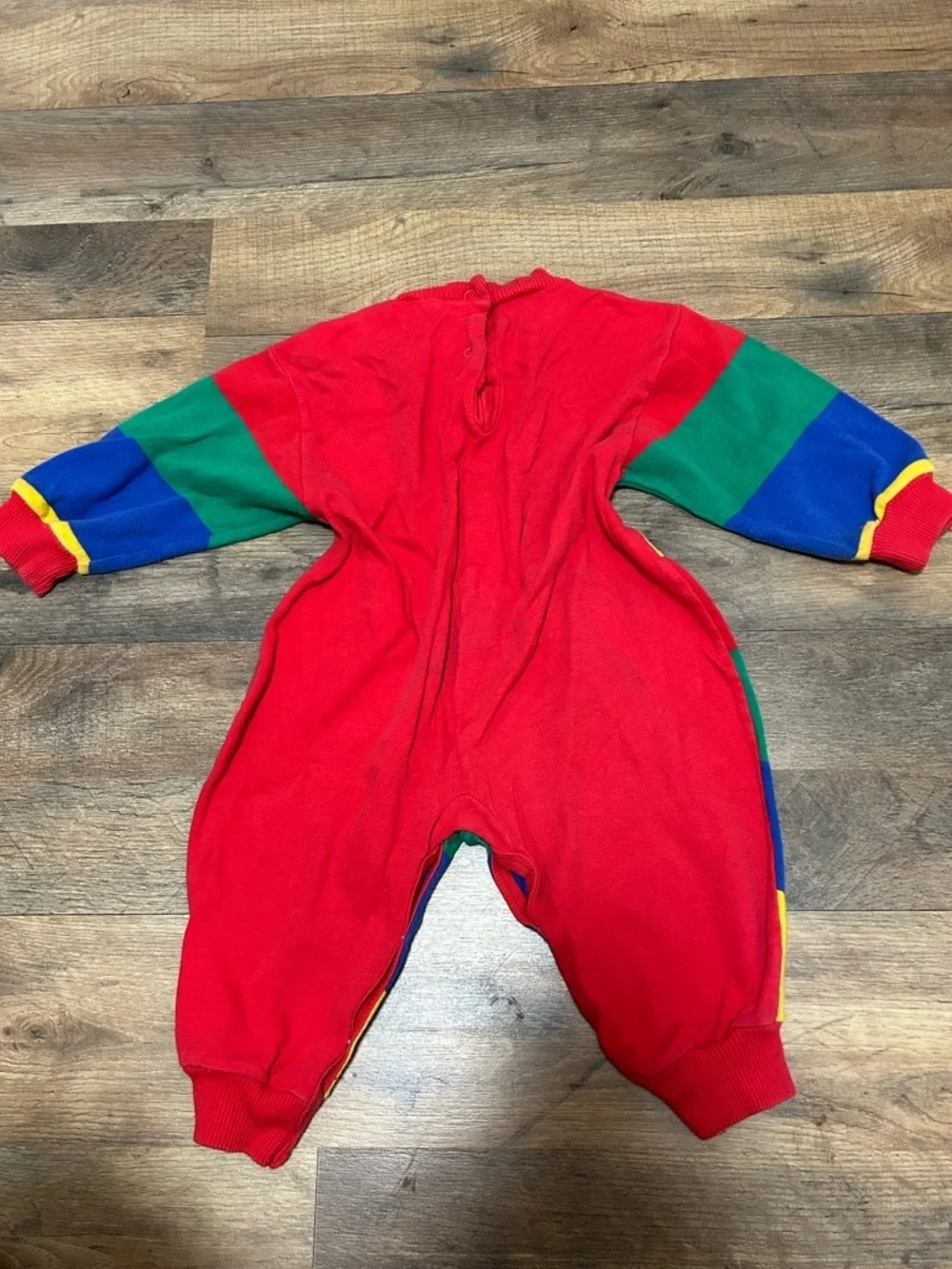 Le Top VTG Colorblock Striped Jumpsuit in Red, Green, Blue, Yellow